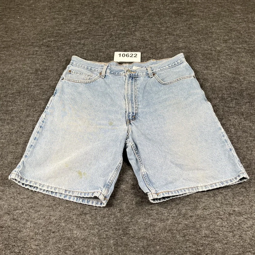 Vintage Levis 550 Denim Shorts Mens 38 Blue Denim Cotton Light Wash Relaxed Fit